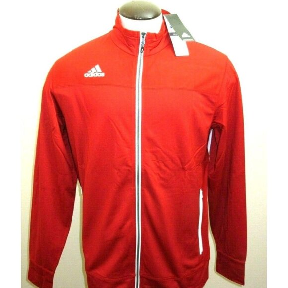 Adidas Men's Team Utility Full zip Climalite Jacket Power Red White Size Small - Picture 1 of 5